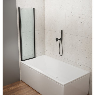WILA vanová zástěna 900x1400 mm skládací, černá, čiré sklo AQ5742B