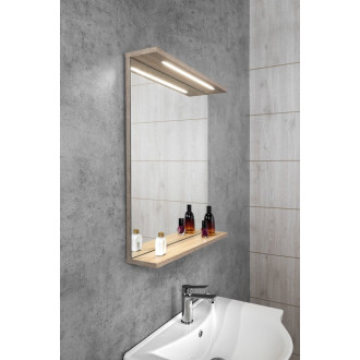 KORIN STRIP zrcadlo s LED osvětlením 60x70x12cm, dub platin KO990S