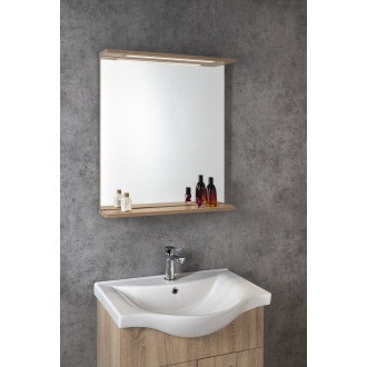 KORIN STRIP zrcadlo s LED osvětlením 60x70x12cm, dub platin KO990S