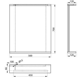 KORIN STRIP zrcadlo s LED osvětlením 50x70x12cm, dub platin KO995S