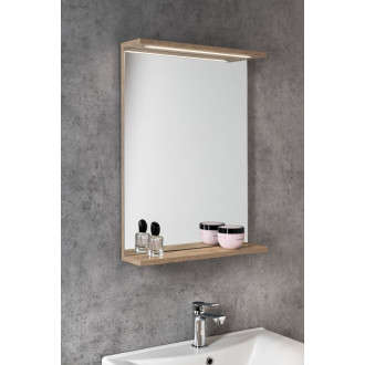 KORIN STRIP zrcadlo s LED osvětlením 50x70x12cm, dub platin KO995S