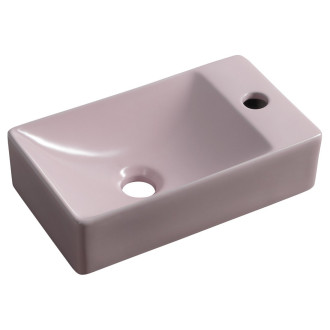 MARGITHA keramické umývátko 38x22cm, otvor pro baterii vpravo, růžová
