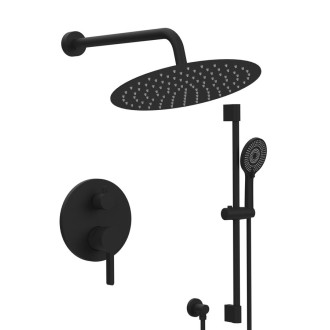 ICONIC podomítkový sprchový set s pákovou baterií, držák sprchy, černá mat AF042B-02