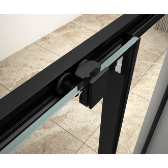 ARLETA BLACK čtvrtkruhová sprchová zástěna 900x900mm, čiré sklo