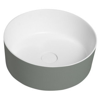 THIN umyvadlo na desku, Rockstone, ? 38 cm, verde/bílá mat WN548-44
