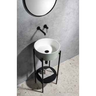 THIN umyvadlo na desku, Rockstone, ? 38 cm, verde/bílá mat WN548-44