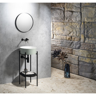 THIN umyvadlo na desku, Rockstone, ? 38 cm, verde/bílá mat WN548-44