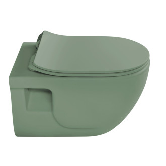 BRILLA závěsná WC mísa, Rimless, 36,5x53cm, zelená mat