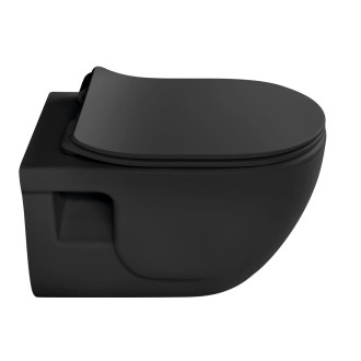 BRILLA závěsná WC mísa, Rimless, 36,5x53cm, černá mat