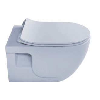 BRILLA závěsná WC mísa, Rimless, 36,5x53cm, světlá modrá mat