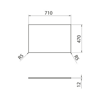 Deska Rockstone 71x1,2x46,5cm, bílá mat CRR071-0101