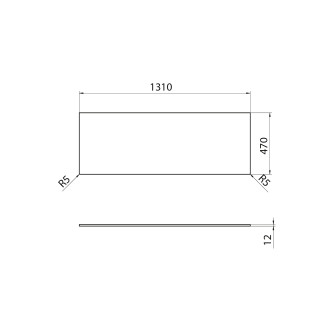 CIRASA deska Rockstone 131x1,2x46,5cm, bílá mat CRR131-0101