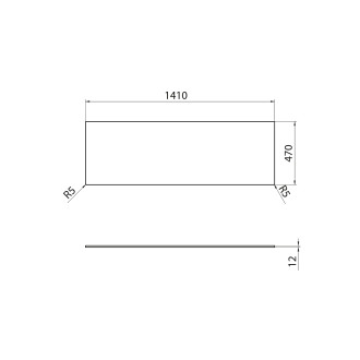CIRASA deska Rockstone 141,1x1,2x46,5cm, bílá mat CRR141-0101