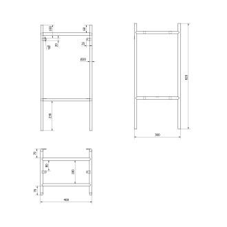 PUNO podstavec pod umyvadlo 400x820x360mm, zlato mat SKA570-5