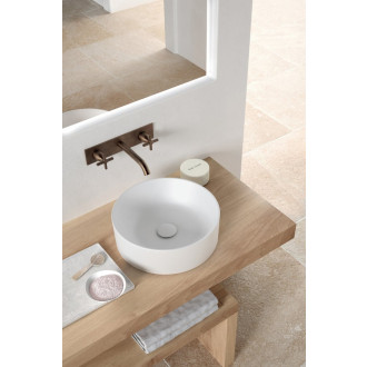 KUBE X keramické umyvadlo na desku, průměr 40cm, bílá mat 942609