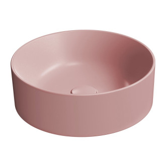 KUBE X keramické umyvadlo na desku, průměr 40cm, blush mat 942624