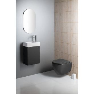 INFINITY závěsná WC mísa, Rimless, 36,5x53cm, antracit 10NF02004-2C