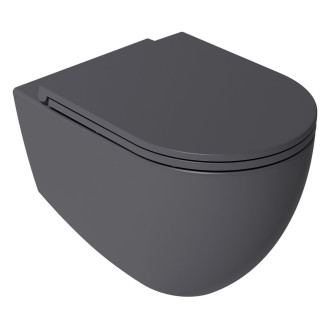 INFINITY závěsná WC mísa, Rimless, 36,5x53cm, antracit 10NF02004-2C