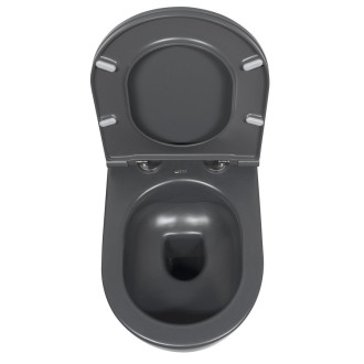 INFINITY závěsná WC mísa, Rimless, 36,5x53cm, antracit 10NF02004-2C