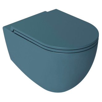 INFINITY závěsná WC mísa, Rimless, 36,5x53cm, zelená petrol 10NF02004-2P
