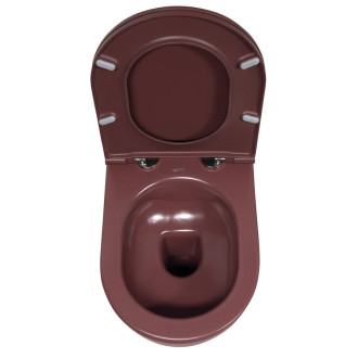 INFINITY závěsná WC mísa, Rimless, 36,5x53cm, maroon red 10NF02004-2R
