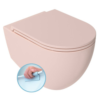 INFINITY závěsná WC mísa, Rimless, 36,5x53cm, růžová Salmon 10NF02004-2S
