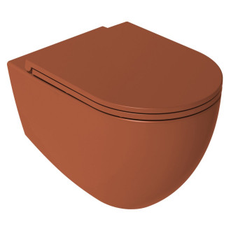 INFINITY závěsná WC mísa, Rimless, 36,5x53cm, terracotta 10NF02004-2U