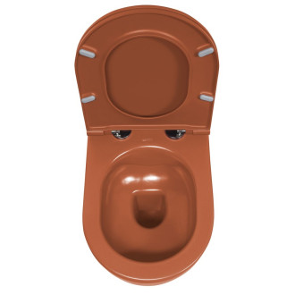 INFINITY závěsná WC mísa, Rimless, 36,5x53cm, terracotta 10NF02004-2U