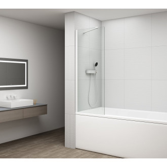 FISA vanová zástěna 700x1500mm, bílá mat, čiré sklo FS1072-W