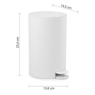 SHARON odpadkový koš 3l, plast ABS, bílá SH0902