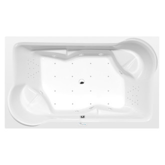 DUO hydromasážní vana, 200x120x45cm, Highline Hydro-Air, chrom 56931