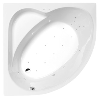 SIRIUS hydromasážní vana, 130x130x43cm, Attraction Hydro-Air, chrom