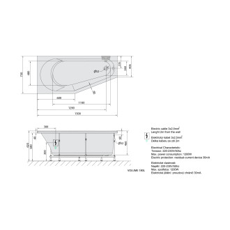 TIGRA L hydromasážní vana, 150x75x46cm, Attraction Hydro-Air, chrom 57241
