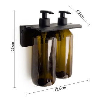 GROUPER dvojitý dávkovač mýdla na zavěšení, 500ml, hnědá 2159