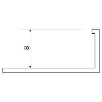 Lišta k obkladům L, L250cm, 8mm, odlehčená, elox zlatý hliník PA048