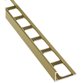 Lišta k obkladům L, L250cm, 8mm, odlehčená, elox zlatý hliník PA048