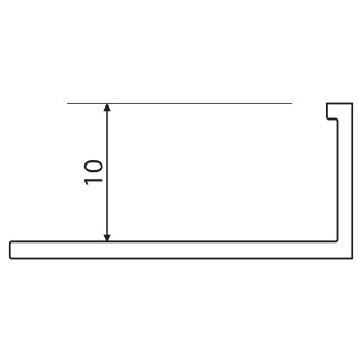 Lišta k obkladům L, L250cm, 10mm, odlehčená, elox zlatý hliník PA040