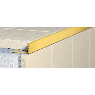Lišta k obkladům L, L250cm, 10mm, odlehčená, elox zlatý hliník PA040