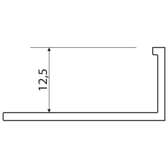Lišta k obkladům L, L250cm, 12,5mm, odlehčená, elox zlatý hliník PA042