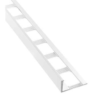 Lišta k obkladům L, L250cm, 10mm, komaxit bílý hliník PA050