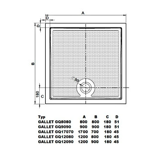 GALLET sprchová vanička z litého mramoru, obdélník 120x80cm GQ12080