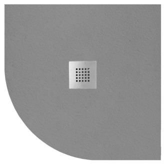 MITIA sprchová vanička z litého mramoru, čtvrtkruh 90x90cm, šedá PMSR90
