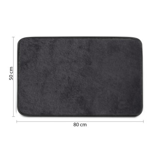 FUZZY koupelnová předložka, 50x80cm, 100% polyester, protiskluz, černá 96FY508014