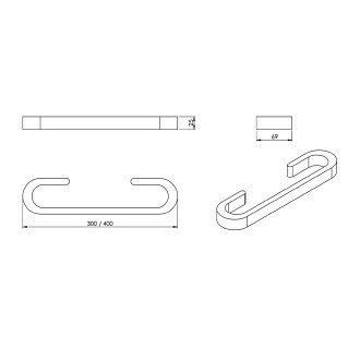 HIMALAYA držák ručníků 400x69mm, bambus HY2140