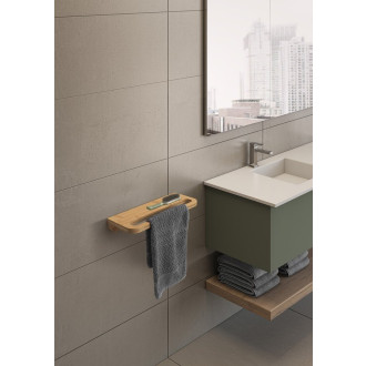 HIMALAYA polička s držákem ručníků 400x145mm, bambus HY19
