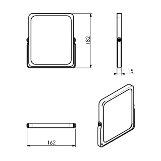 MIDORI kosmetické zrcátko na postavení, 162x185mm, oboustranné, černá/bambus 2106 57926