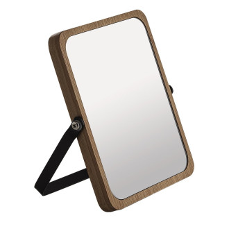 MIDORI kosmetické zrcátko na postavení, 162x185mm, oboustranné, černá/bambus 2106 57926