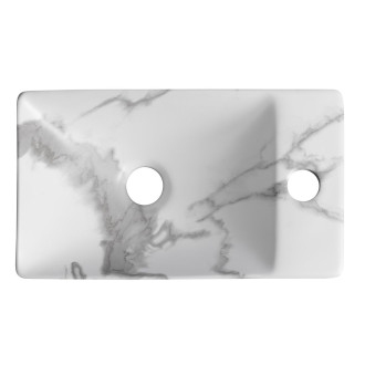 MARGITHA keramické umývátko 38x22cm, otvor pro baterii vpravo, carrara