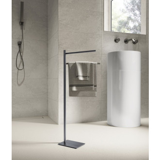 TRILLY stojan s držákem ručníků, hranatý, gun metal TR3181