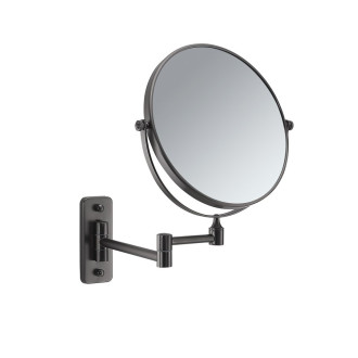 GAIA kosmetické zrcátko závěsné, Ø 230mm, oboustranné, gun metal